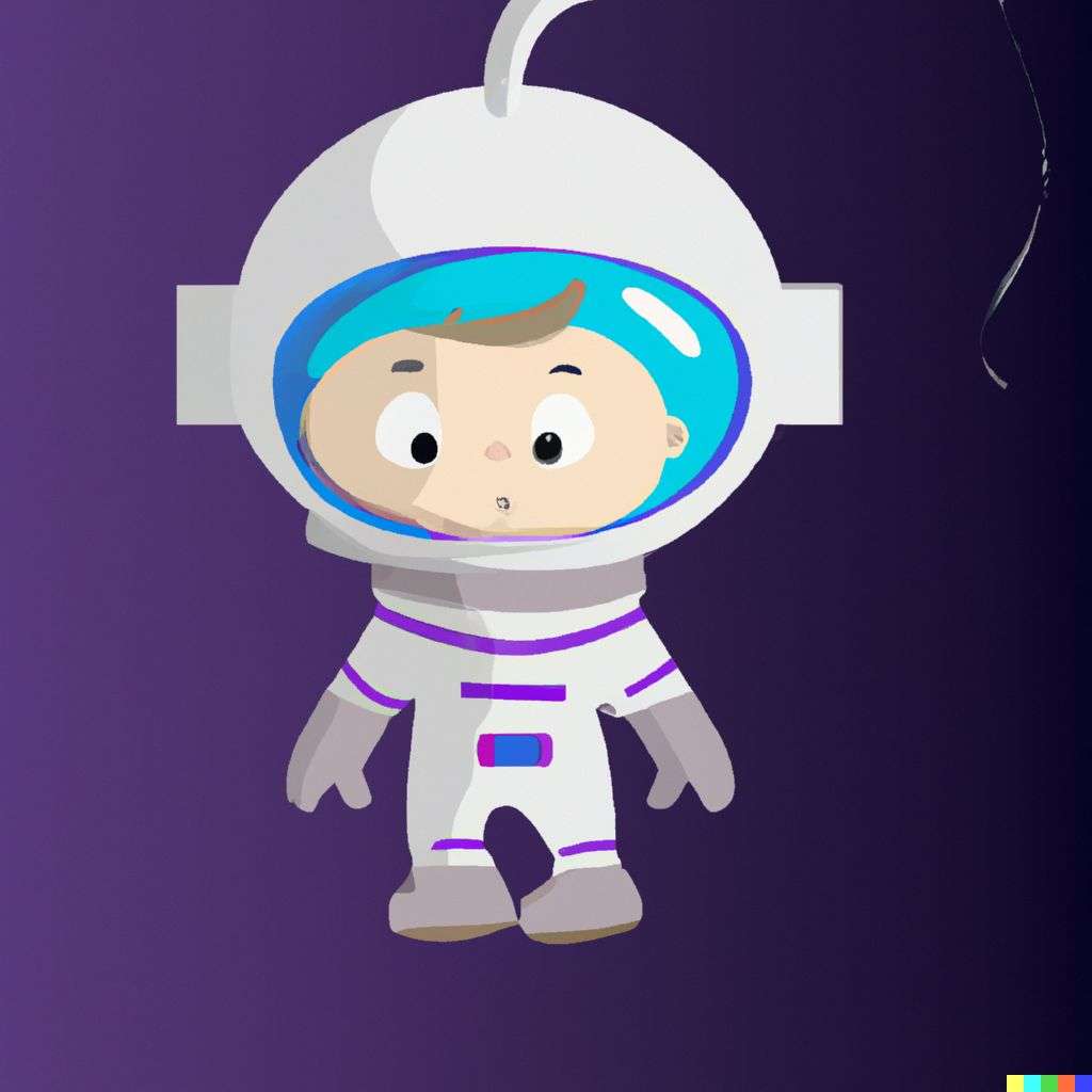 an astronaut, cartoon, chibi